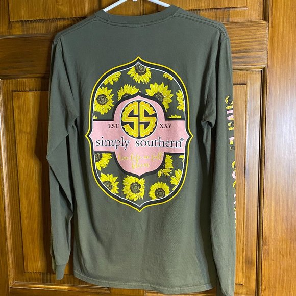 Simply Southern Sunflower long sleeve tee - Picture 1 of 7